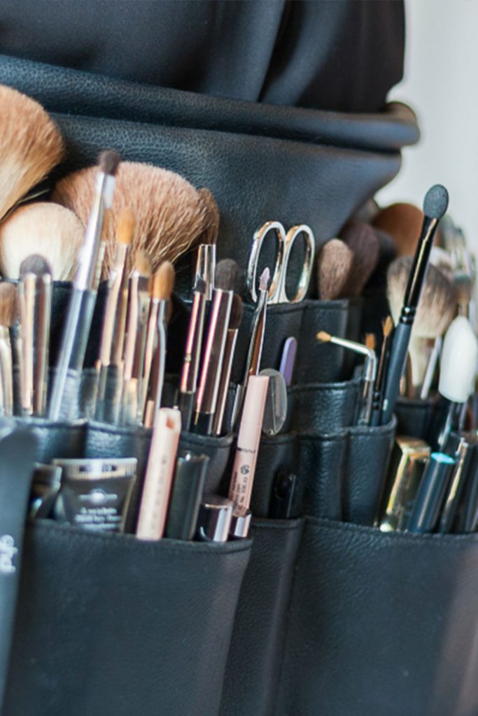 Pinselset eines professionellen Make-up Artisten