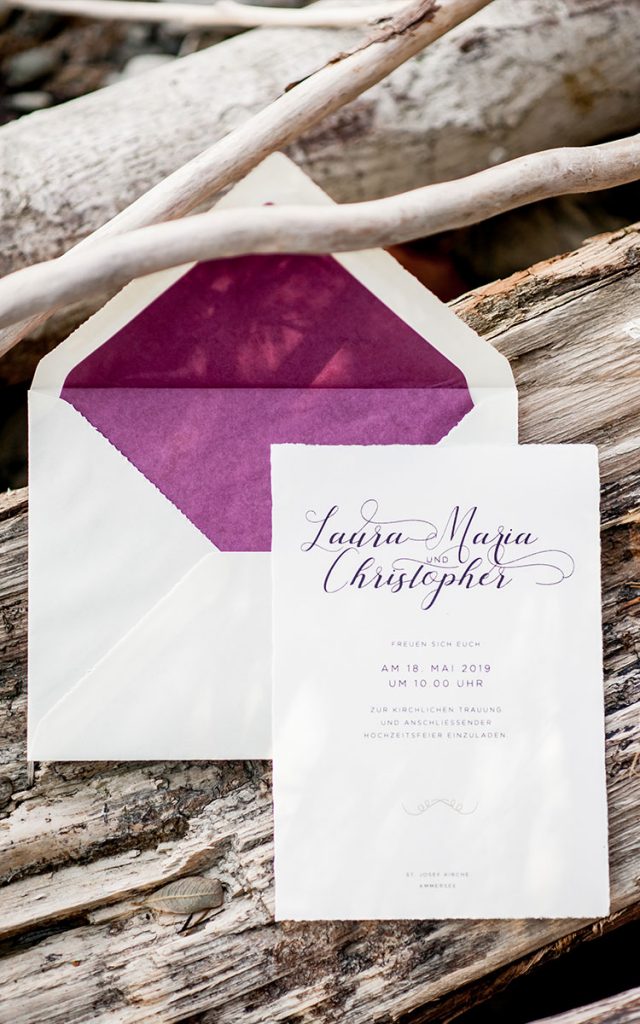 Hochzeitseinladung für eine Hochzeit am See